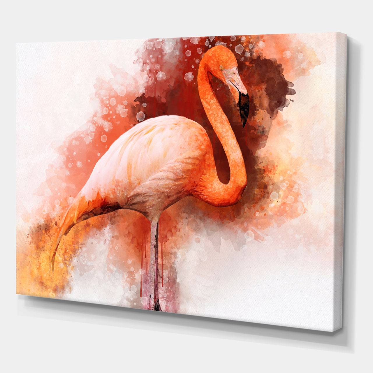 Designart - Portrait of Pink Flamingo II - Farmhouse Canvas Wall Art Print